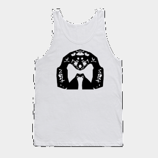 Rock minimal silhouette white Tank Top